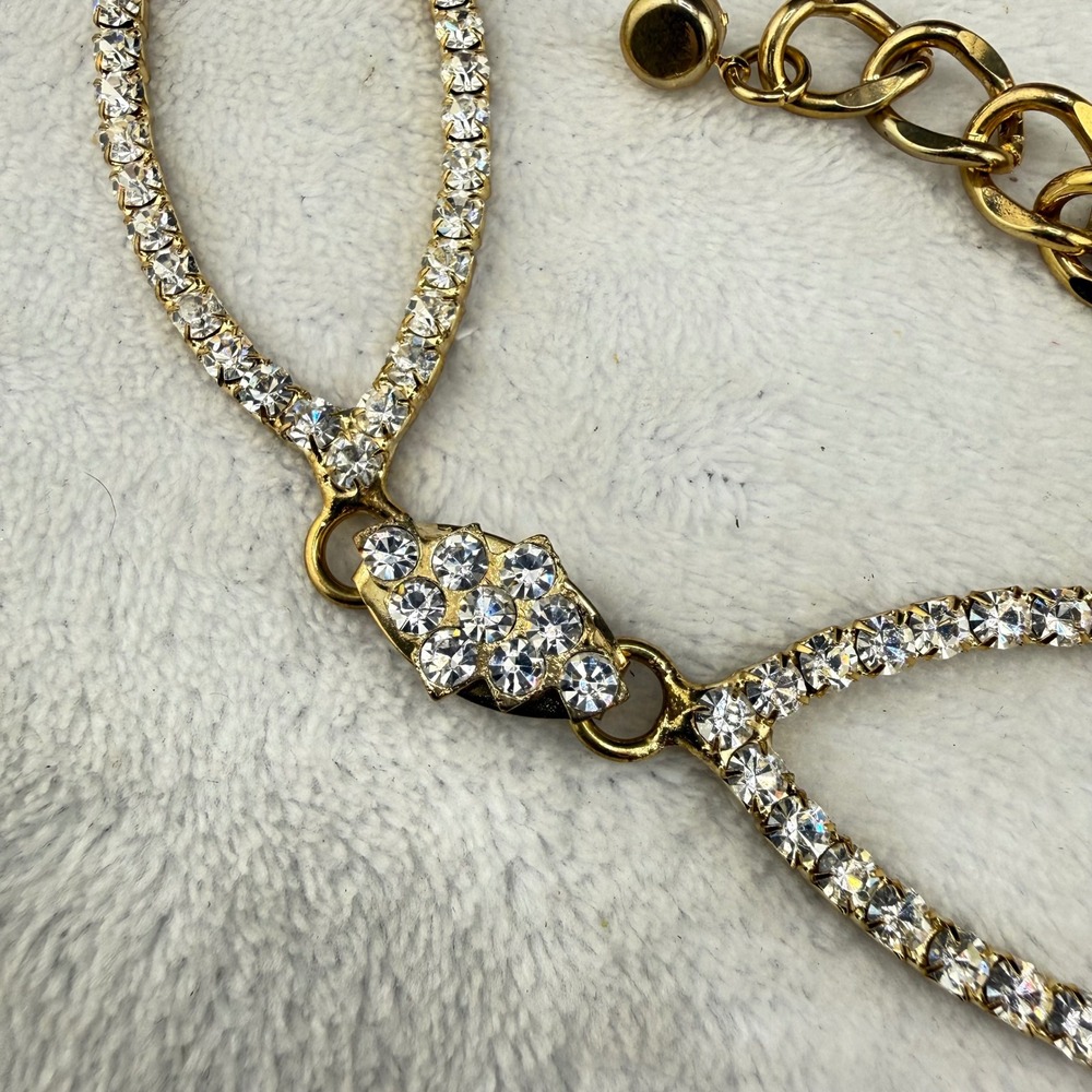 Christine‎ Alexander Chain Belt Gold Tone Rhinestone  42"